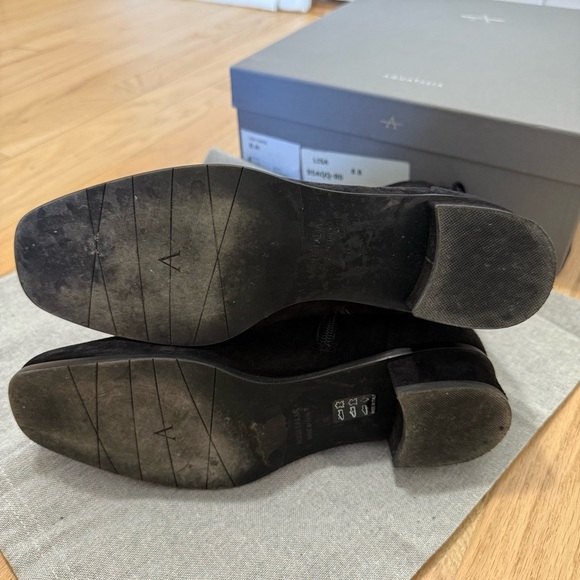 Aquatalia Lisa Leather Suede Boots Weatherproof Ankle Slouch Boots Black Size 8 - Picture 5 of 7